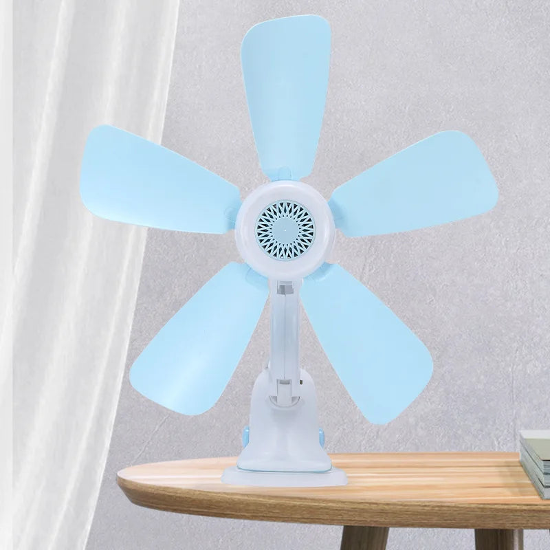 Home Desktop Clip Fan 5 Blades Mini Electric Wall Mounted Office Clamp Cooling Fans Student Dorm Bed Natural Wind Ventilation