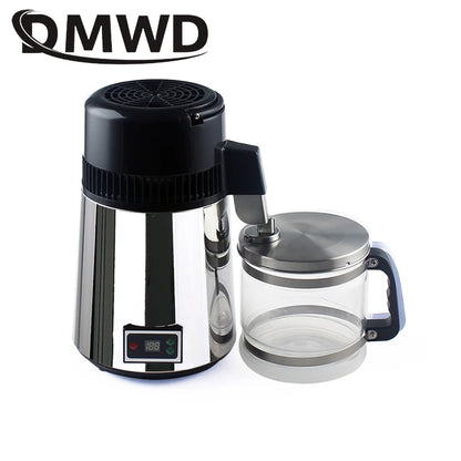 DMWD Pure Water Distiller 304 Stainless Steel Distilled Water Machine Dispenser Filter 4L Dental Distillation Purifier 110V/220V