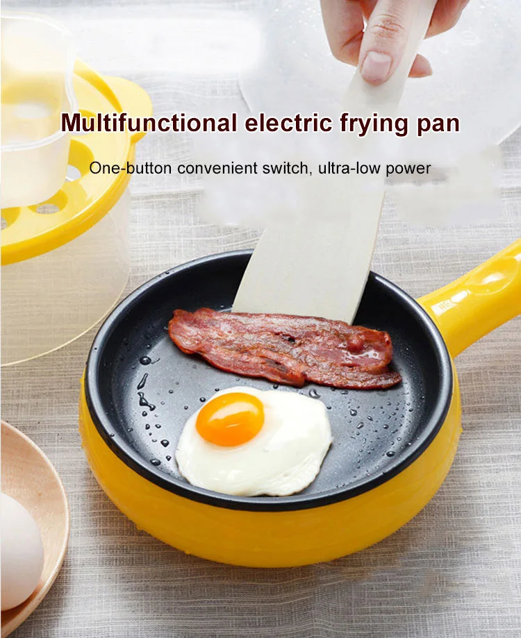 110V/220V Multifunction Household Mini Egg Omelette Pancake Fried Steak Frying Pan Non-Stick Boiled Eggs Boiler Steamer Cooker