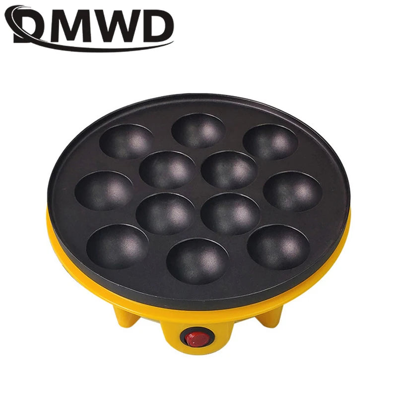 DMWD Electric Takoyaki Maker Household  Octopus Ball Grill Pan 12 Holes Mini Takoyaki Baking Machine Chibi Maruko Maker 220V