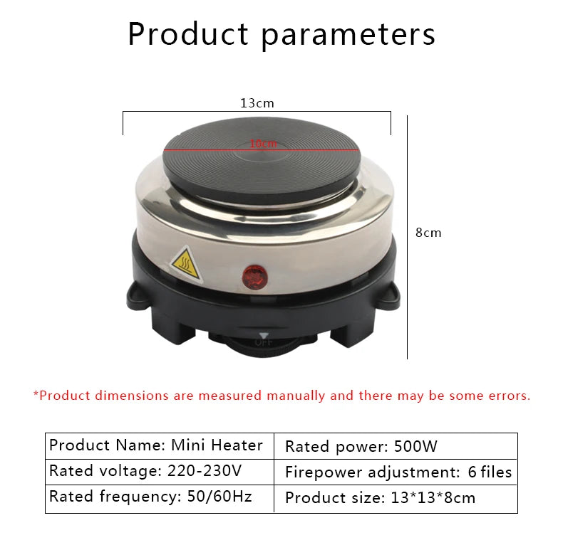 110V/220V Electric Mini Coffee Heater Milk Tea Mocha Heating Stove Hot Plate Multifunctional Cooking Pot Oven Furnace Cooker