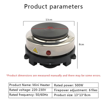110V/220V Electric Mini Coffee Heater Milk Tea Mocha Heating Stove Hot Plate Multifunctional Cooking Pot Oven Furnace Cooker