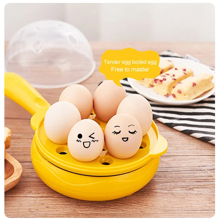 110V/220V Multifunction Household Mini Egg Omelette Pancake Fried Steak Frying Pan Non-Stick Boiled Eggs Boiler Steamer Cooker