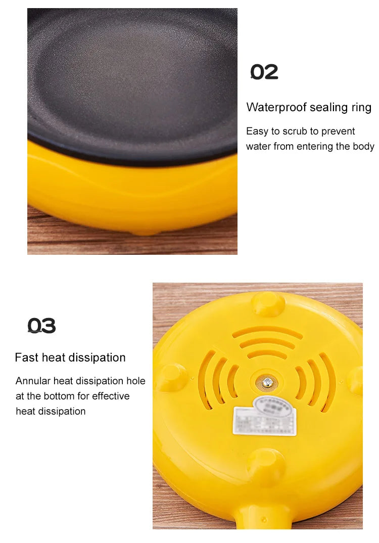 110V/220V Multifunction Household Mini Egg Omelette Pancake Fried Steak Frying Pan Non-Stick Boiled Eggs Boiler Steamer Cooker