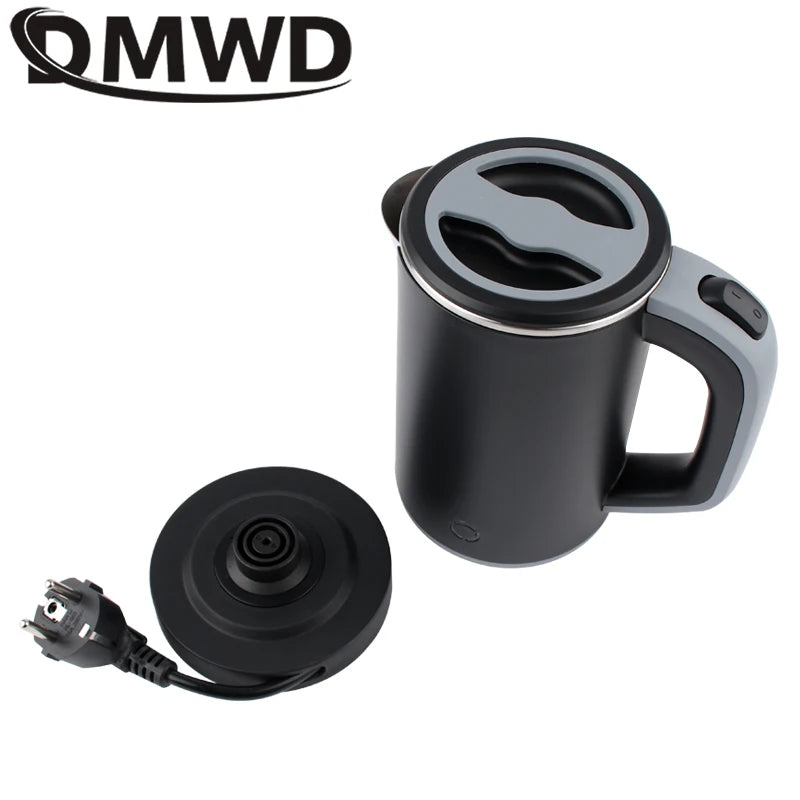 0.8L Travel Electric Kettle MINI Boiling Teapot Cup Heater Portable Stainless Steel Hot Water Quick Heating Pot Boiler 110V/220V