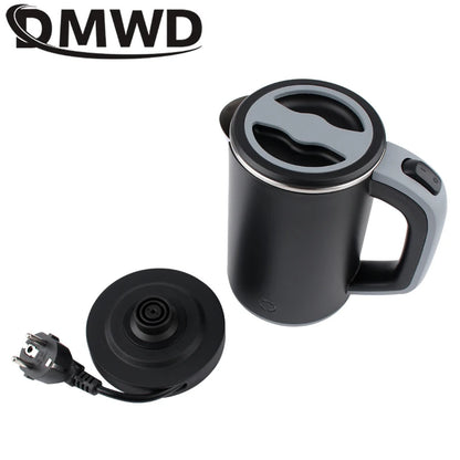 0.8L Travel Electric Kettle MINI Boiling Teapot Cup Heater Portable Stainless Steel Hot Water Quick Heating Pot Boiler 110V/220V