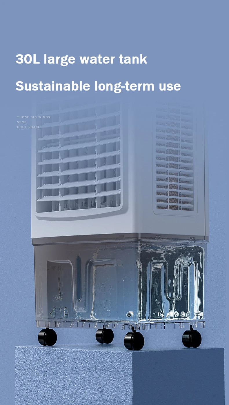 Singlecooled Air Conditioning Cooler 30L Large Water Tank Environmental Conditioning Silent Cooling Fan Industrial Water Chiller