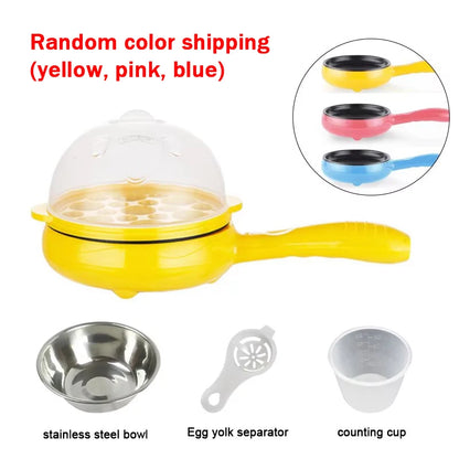 110V/220V Multifunction Household Mini Egg Omelette Pancake Fried Steak Frying Pan Non-Stick Boiled Eggs Boiler Steamer Cooker