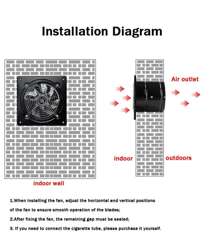 110V Pipe Exhaust Fan 4/6 Inches Air Ventilator Metal Pipe Ventilation Exhaust Fan Extractor Bathroom Toilet Wall Fan Duct Fan