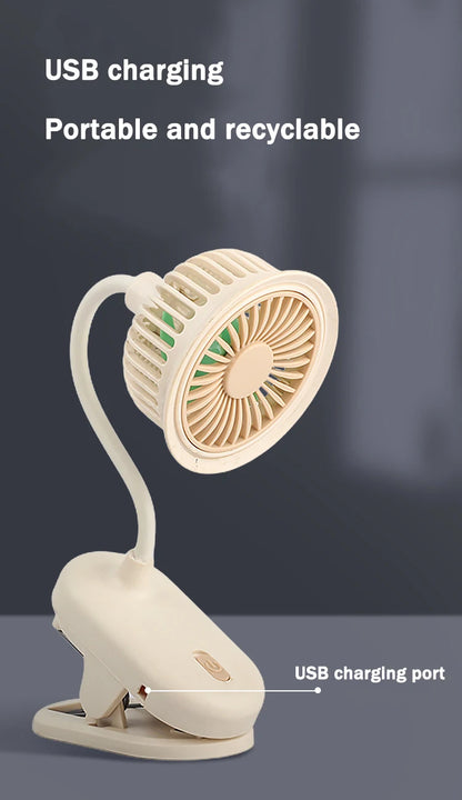 DMWD Portable Mini Hand Clip Fan USB Quiet Desktop Electric Fan High Quality Student Dormitory Cooling Ventilador fan Air Cooler