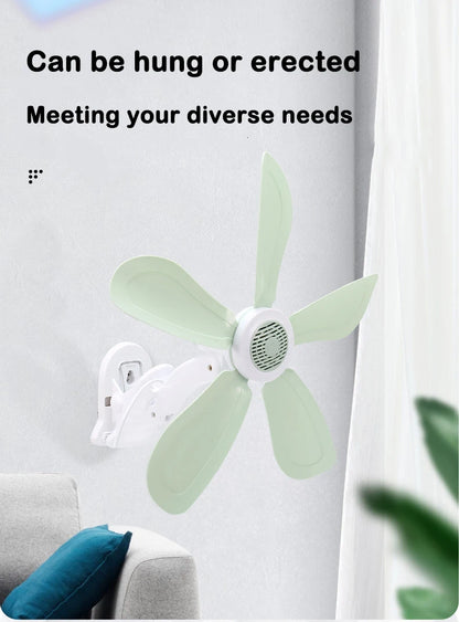 Home Desktop Clip Fan 5 Blades Mini Electric Wall Mounted Office Clamp Cooling Fans Student Dorm Bed Natural Wind Ventilation