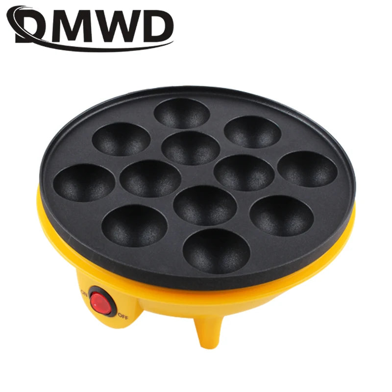 DMWD Electric Takoyaki Maker Household  Octopus Ball Grill Pan 12 Holes Mini Takoyaki Baking Machine Chibi Maruko Maker 220V