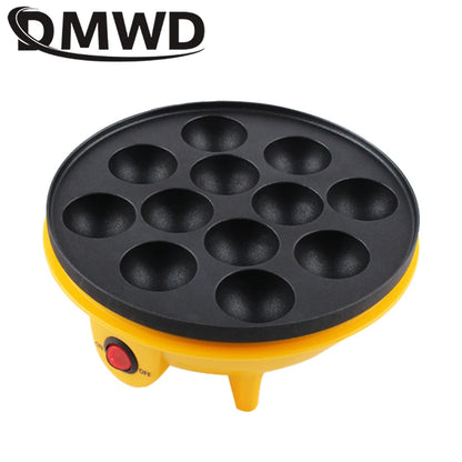 DMWD Electric Takoyaki Maker Household  Octopus Ball Grill Pan 12 Holes Mini Takoyaki Baking Machine Chibi Maruko Maker 220V