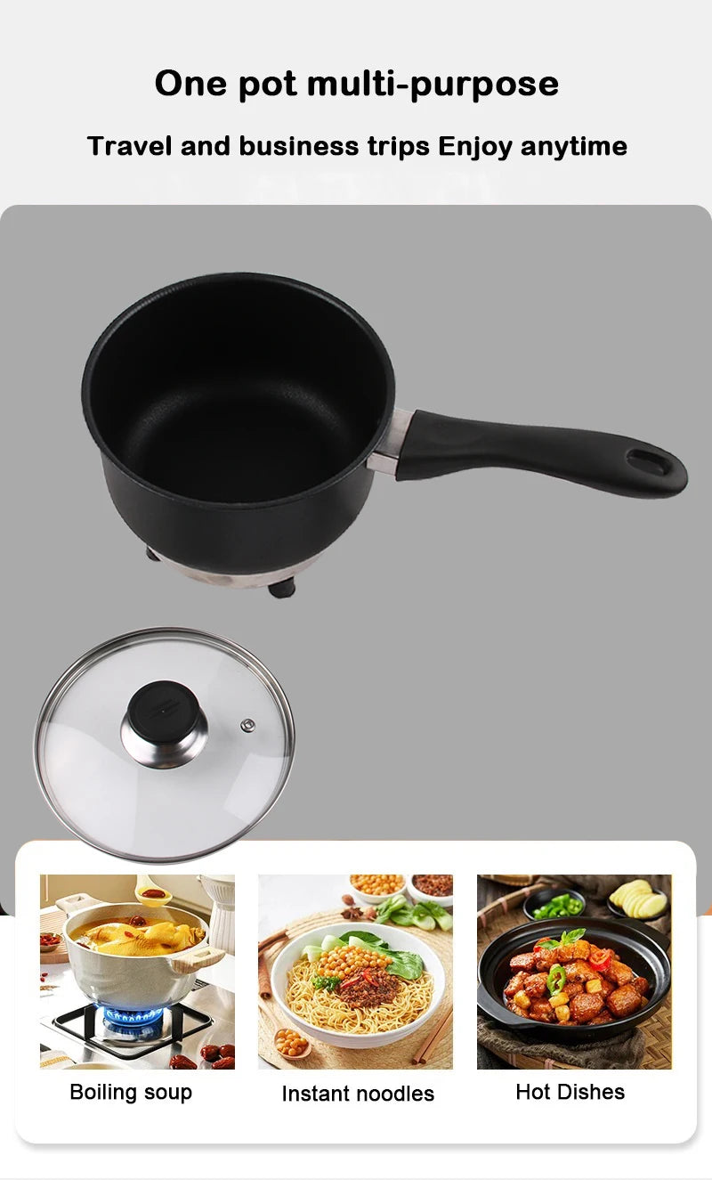 Multicooker For Car Truck 12V 24V Electric Frying Pan Cooking Skillet Mini Rice Cooker Soup Hotpot Heater Travel Food Boiler