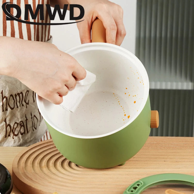 110V/220V Multifunction Electric Cooker 1.8L Hotpot Non-stick Skillet Noodles Soup Cooking Pot Mini Egg Frying Pan Rice Cooker
