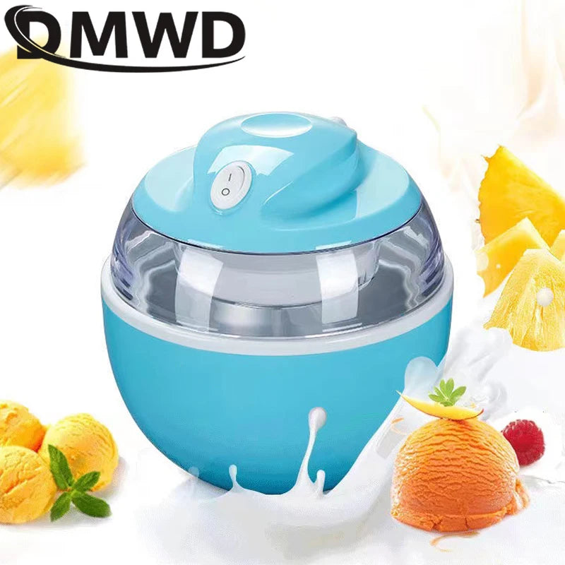 DMWD Household Electric Ice Cream Maker 600ml Automatic DIY Child Ice Cream Machine Frozen Yogurt Machine High Quality 220V