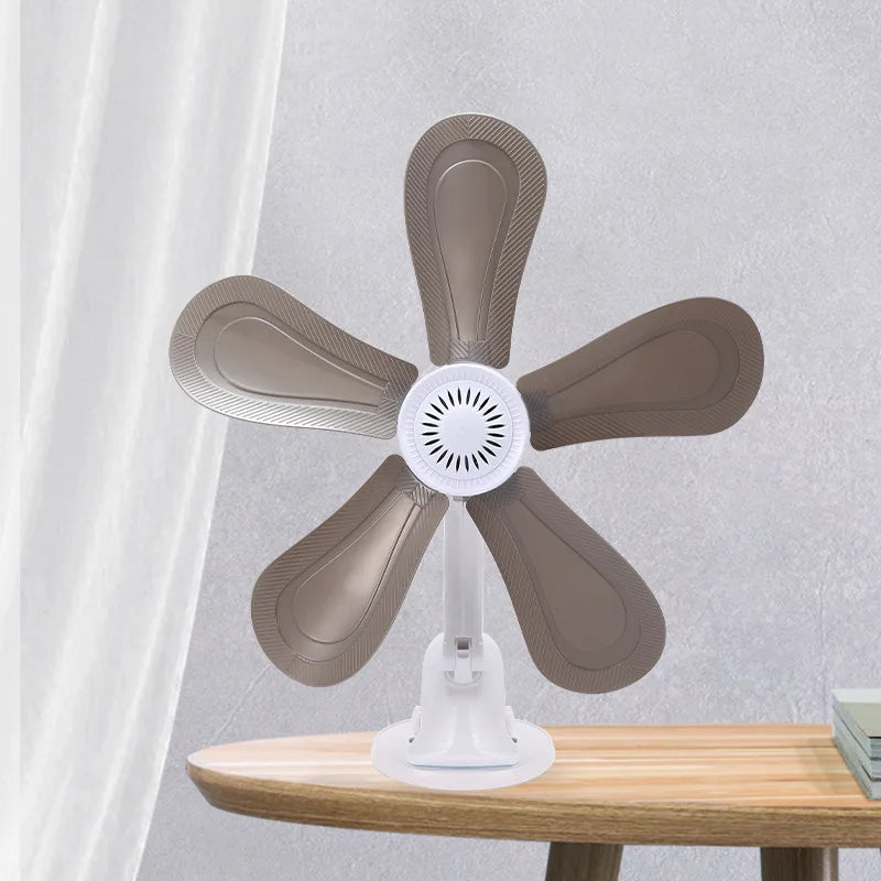 Home Desktop Clip Fan 5 Blades Mini Electric Wall Mounted Office Clamp Cooling Fans Student Dorm Bed Natural Wind Ventilation
