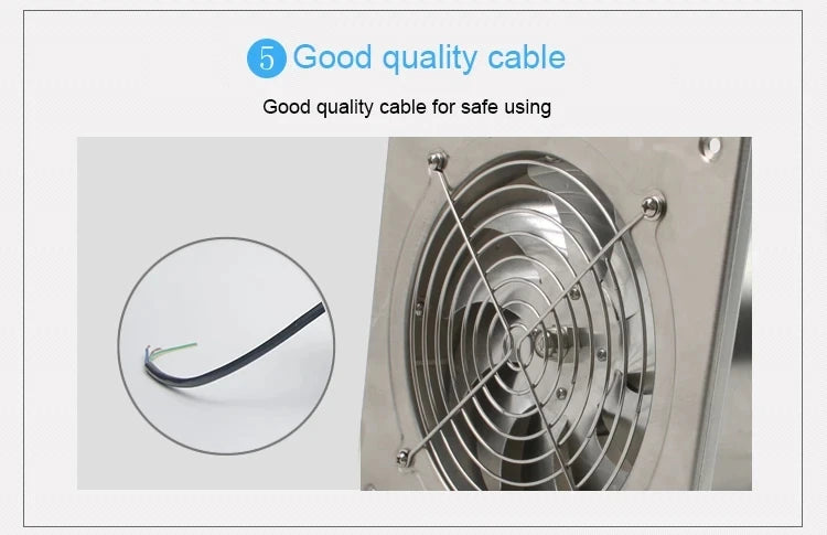 DMWD 4/6 Inch Kitchen Exhaust Fan Bathroom Wall Window Toilet Duct Booster Fans Ventilation Blower Exhauster Air Cleaning Vent