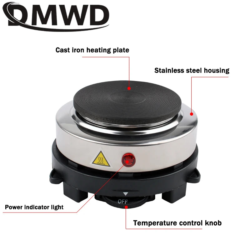 110V/220V Electric Mini Coffee Heater Milk Tea Mocha Heating Stove Hot Plate Multifunctional Cooking Pot Oven Furnace Cooker
