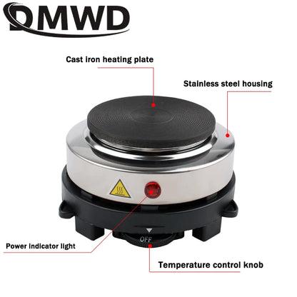 110V/220V Electric Mini Coffee Heater Milk Tea Mocha Heating Stove Hot Plate Multifunctional Cooking Pot Oven Furnace Cooker