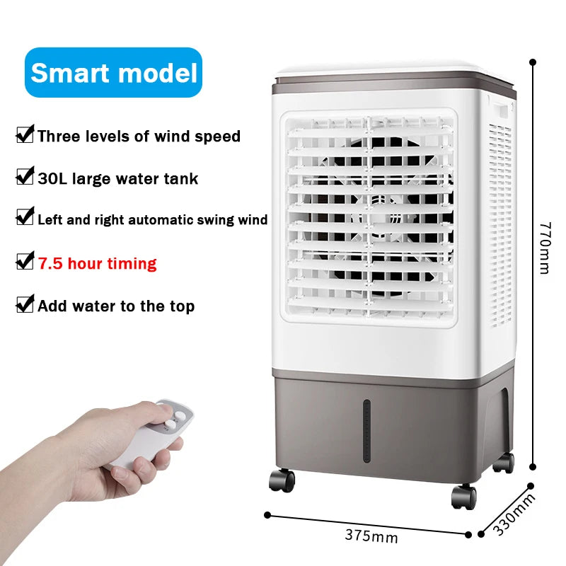 Singlecooled Air Conditioning Cooler 30L Large Water Tank Environmental Conditioning Silent Cooling Fan Industrial Water Chiller