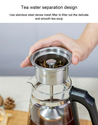 110V Electric Kettle Coffee Tea Maker 1L Thermos Black Pu 'er Glass Tea Maker Automatic Steam Spray Teapot Kettles Health Pot