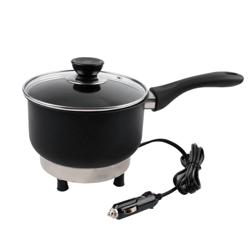 Multicooker For Car Truck 12V 24V Electric Frying Pan Cooking Skillet Mini Rice Cooker Soup Hotpot Heater Travel Food Boiler