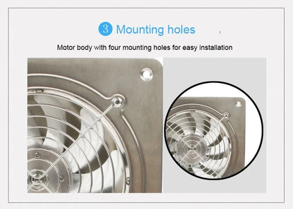 DMWD 4/6 Inch Kitchen Exhaust Fan Bathroom Wall Window Toilet Duct Booster Fans Ventilation Blower Exhauster Air Cleaning Vent