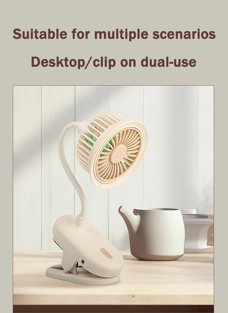 DMWD Portable Mini Hand Clip Fan USB Quiet Desktop Electric Fan High Quality Student Dormitory Cooling Ventilador fan Air Cooler
