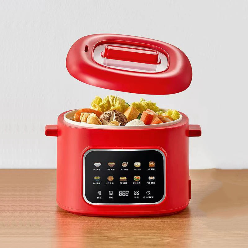 DMWD Electric Cooking Pot Multi-functional Non-stick Pan Dormitory Cook Noodle Pot Hot Pot Reservation Steamer Auto Keep Warm