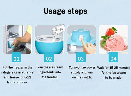 DMWD Household Electric Ice Cream Maker 600ml Automatic DIY Child Ice Cream Machine Frozen Yogurt Machine High Quality 220V