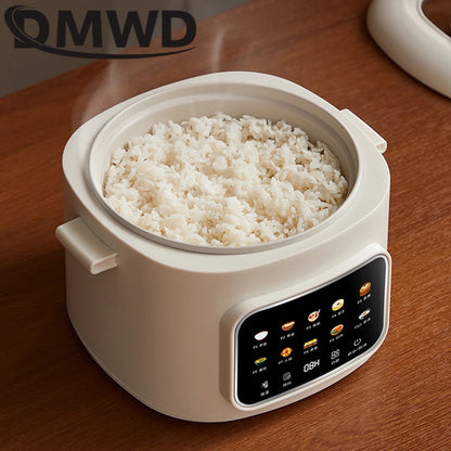 DMWD Electric Cooking Pot Multi-functional Non-stick Pan Dormitory Cook Noodle Pot Hot Pot Reservation Steamer Auto Keep Warm