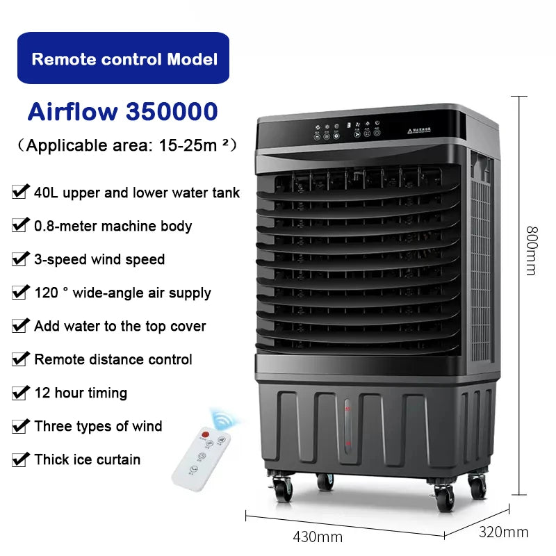 Air Cooling Fan Air Conditioning Cooler High Air Volume Floor Standing Single Cold Water Cooled Summer Electric Conditioner Fans