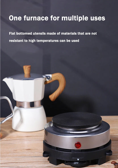 110V/220V Electric Mini Coffee Heater Milk Tea Mocha Heating Stove Hot Plate Multifunctional Cooking Pot Oven Furnace Cooker