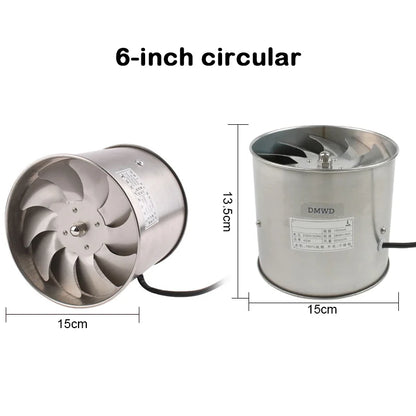 DMWD 4/6 Inch Kitchen Exhaust Fan Bathroom Wall Window Toilet Duct Booster Fans Ventilation Blower Exhauster Air Cleaning Vent