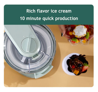 Household Electric Ice Cream Machine Automatic Ice-cream Cone Smoothie DIY Frozen Fruit Slush Icecream Sundae Making Machine EU