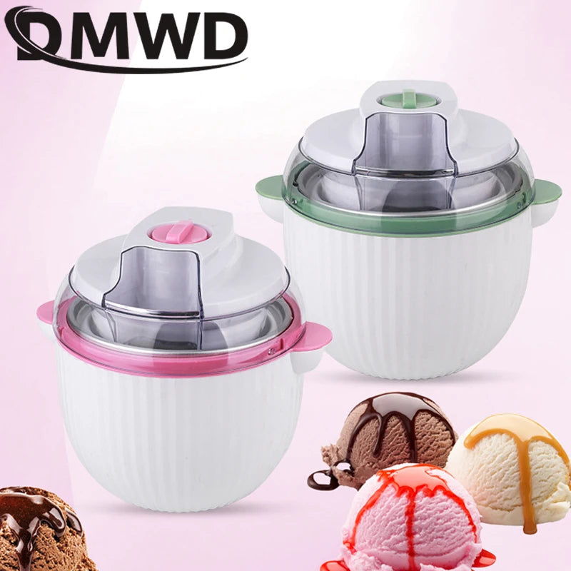 DMWD 1000ml Household Full Automatic Soft Hard Ice Cream Maker Machine Intelligent Sorbet Fruit Yogurt Ice Maker Dessert Maker