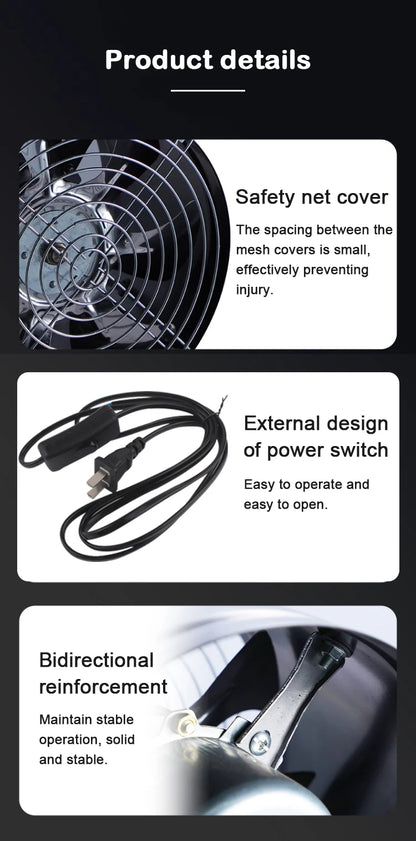 110V/220V Pipe Exhaust Fan Air Ventilator Metal Pipe Ventilation Exhaust Fan Extractor Bathroom Toilet Wall Fan Duct Fan 4-inch