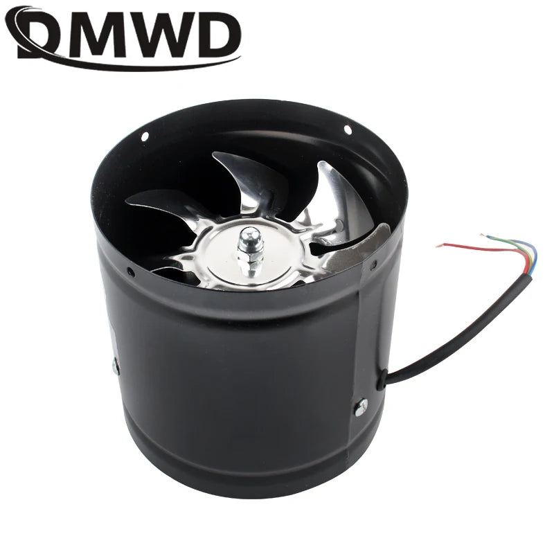 110V/220V Pipe Exhaust Fan Air Ventilator Metal Pipe Ventilation Exhaust Fan Extractor Bathroom Toilet Wall Fan Duct Fan 4-inch