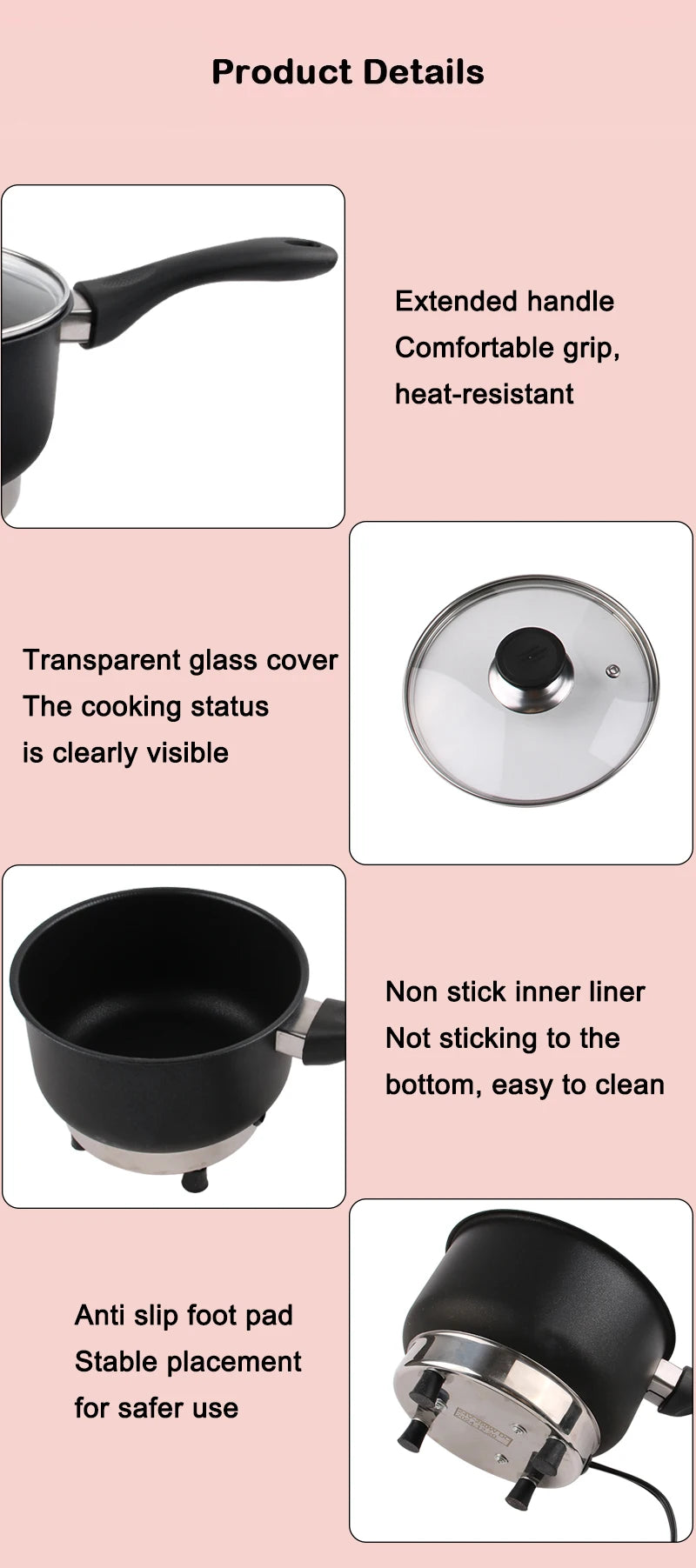 Multicooker For Car Truck 12V 24V Electric Frying Pan Cooking Skillet Mini Rice Cooker Soup Hotpot Heater Travel Food Boiler