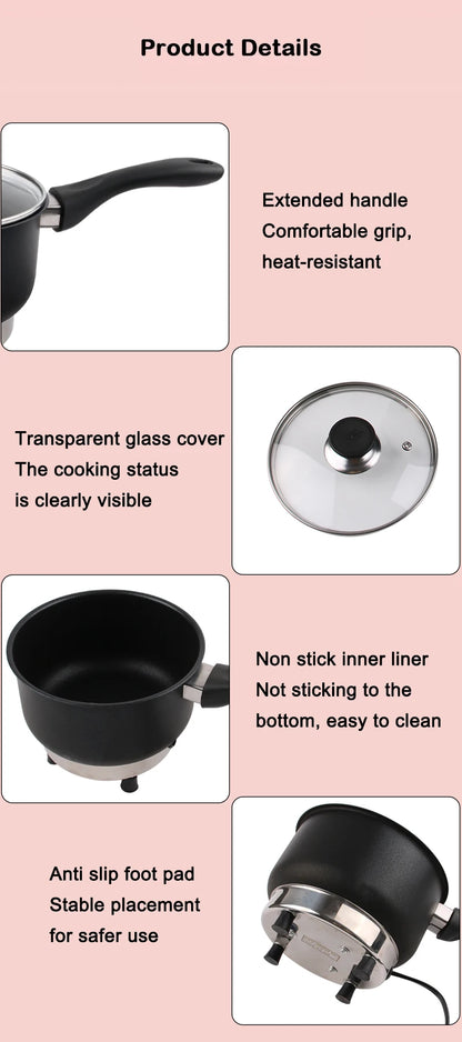 Multicooker For Car Truck 12V 24V Electric Frying Pan Cooking Skillet Mini Rice Cooker Soup Hotpot Heater Travel Food Boiler