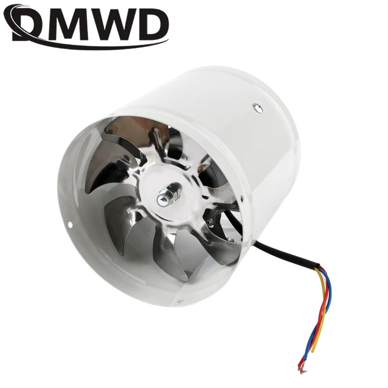 110V/220V Pipe Exhaust Fan Air Ventilator Metal Pipe Ventilation Exhaust Fan Extractor Bathroom Toilet Wall Fan Duct Fan 4-inch