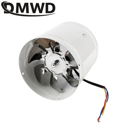 110V/220V Pipe Exhaust Fan Air Ventilator Metal Pipe Ventilation Exhaust Fan Extractor Bathroom Toilet Wall Fan Duct Fan 4-inch