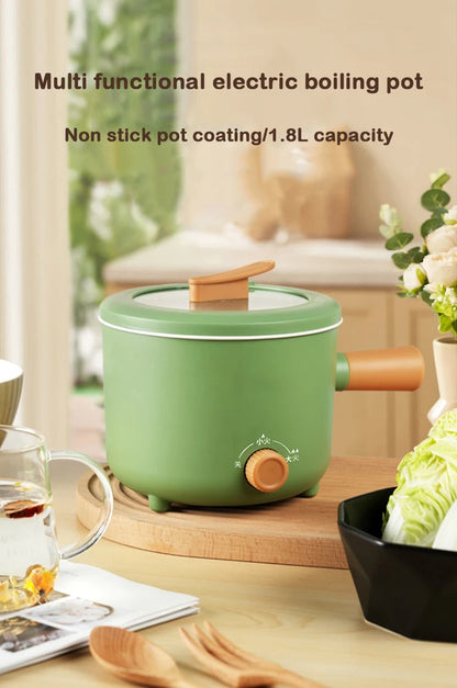 110V/220V Multifunction Electric Cooker 1.8L Hotpot Non-stick Skillet Noodles Soup Cooking Pot Mini Egg Frying Pan Rice Cooker
