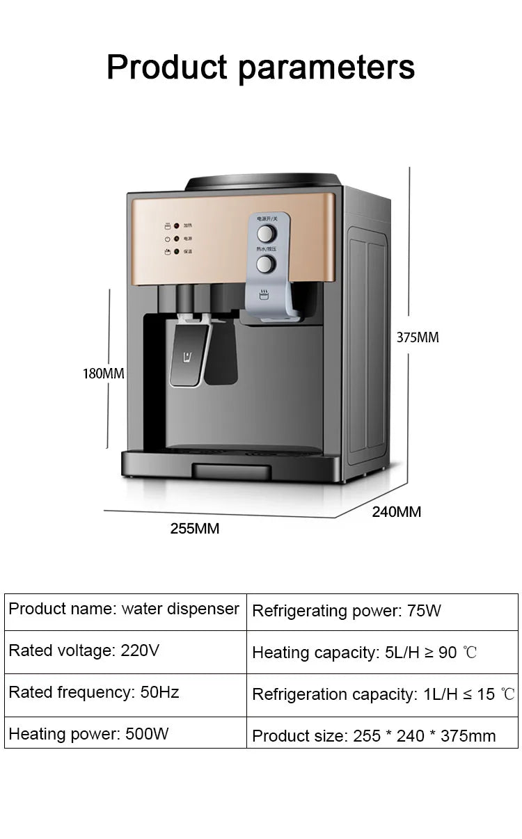Electric Water Dispenser Desktop Drinking Fountain Cold & Hot Warm Water Cooler Heater Home Office Hostel Coffee Tea Bar Helper