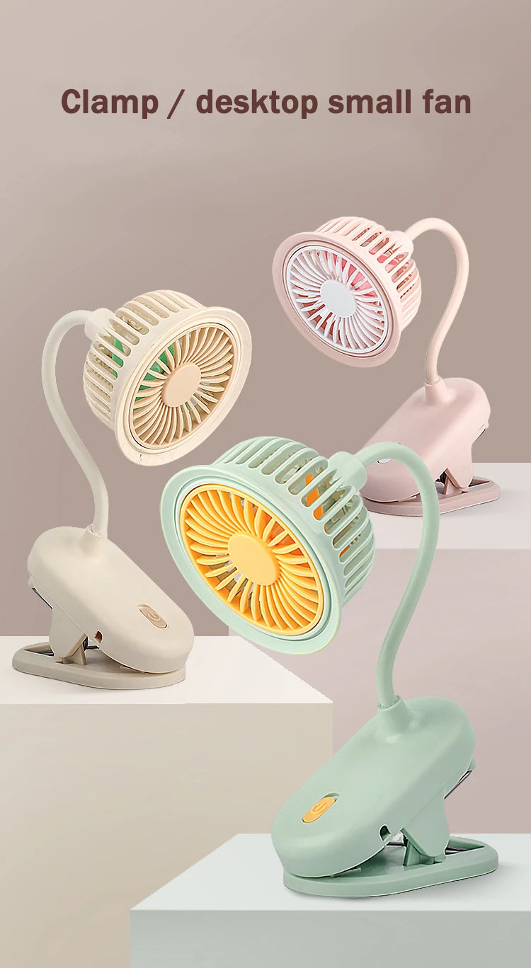 DMWD Portable Mini Hand Clip Fan USB Quiet Desktop Electric Fan High Quality Student Dormitory Cooling Ventilador fan Air Cooler