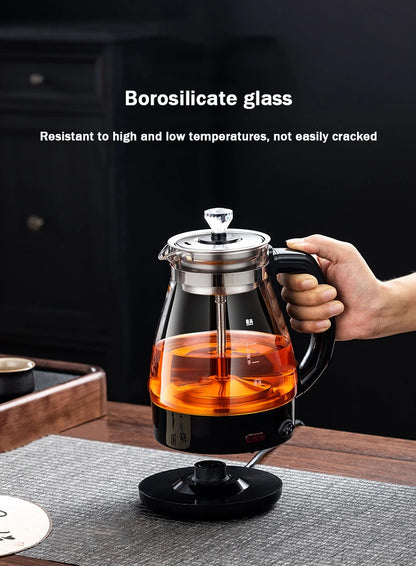 Electric Kettle Coffee Tea Maker Brewer Black Pu 'er Glass Kettles Steam Teapot Automatic Health Tea Infuser Pot Boiling Set 1L