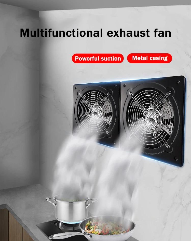 110V Pipe Exhaust Fan 4/6 Inches Air Ventilator Metal Pipe Ventilation Exhaust Fan Extractor Bathroom Toilet Wall Fan Duct Fan