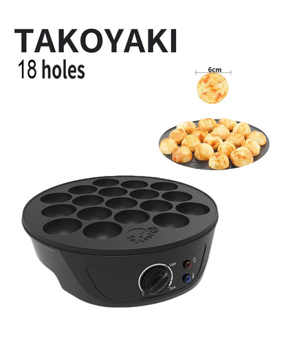110V Electric Takoyaki Maker 18 Holes Household Octopus Ball Grill Pan Takoyaki Baking Machine Chibi Maruko Maker Cooking Tools