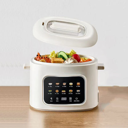 DMWD Electric Cooking Pot Multi-functional Non-stick Pan Dormitory Cook Noodle Pot Hot Pot Reservation Steamer Auto Keep Warm
